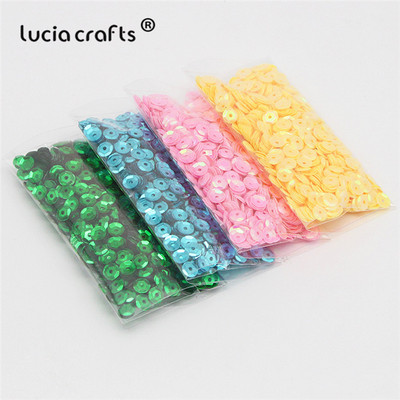 Lucia amatniecības izstrādājumi 20g/partija 5mm apaļš PVC brīvs sequins Pailletes Kāzu amatniecības šūšana vakarkleitu aksesuāri D0805