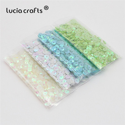 Lucia amatniecības izstrādājumi 20g/partija 5mm apaļš PVC brīvs sequins Pailletes Kāzu amatniecības šūšana vakarkleitu aksesuāri D0805