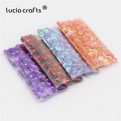 Lucia amatniecības izstrādājumi 20g/partija 5mm apaļš PVC brīvs sequins Pailletes Kāzu amatniecības šūšana vakarkleitu aksesuāri D0805
