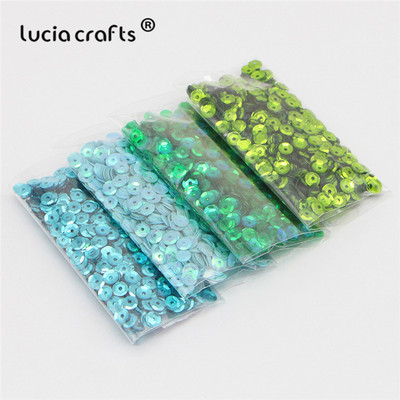 Lucia amatniecības izstrādājumi 20g/partija 5mm apaļš PVC brīvs sequins Pailletes Kāzu amatniecības šūšana vakarkleitu aksesuāri D0805