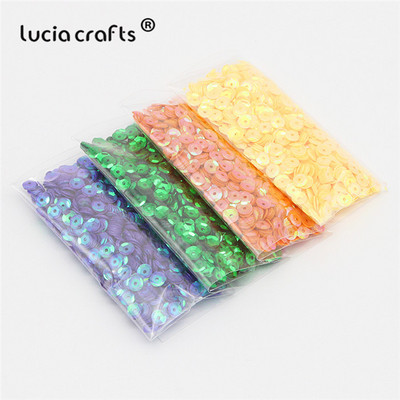 Lucia amatniecības izstrādājumi 20g/partija 5mm apaļš PVC brīvs sequins Pailletes Kāzu amatniecības šūšana vakarkleitu aksesuāri D0805