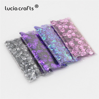 Lucia amatniecības izstrādājumi 20g/partija 5mm apaļš PVC brīvs sequins Pailletes Kāzu amatniecības šūšana vakarkleitu aksesuāri D0805