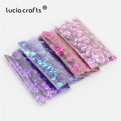 Lucia amatniecības izstrādājumi 20g/partija 5mm apaļš PVC brīvs sequins Pailletes Kāzu amatniecības šūšana vakarkleitu aksesuāri D0805