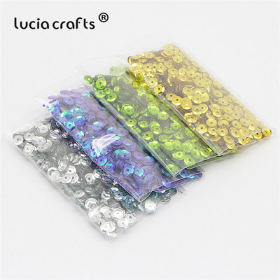 Lucia amatniecības izstrādājumi 20g/partija 5mm apaļš PVC brīvs sequins Pailletes Kāzu amatniecības šūšana vakarkleitu aksesuāri D0805
