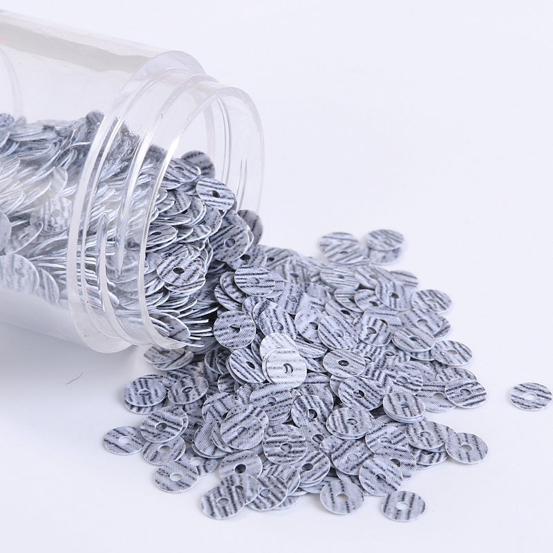 2000gab. 4mm Zebras svītras vaļīgas Sequins Roku darbs Paillette Šūšana Amatniecība Apģērbs Kleita Plāksteri Materiāls Nail Art Skaistums