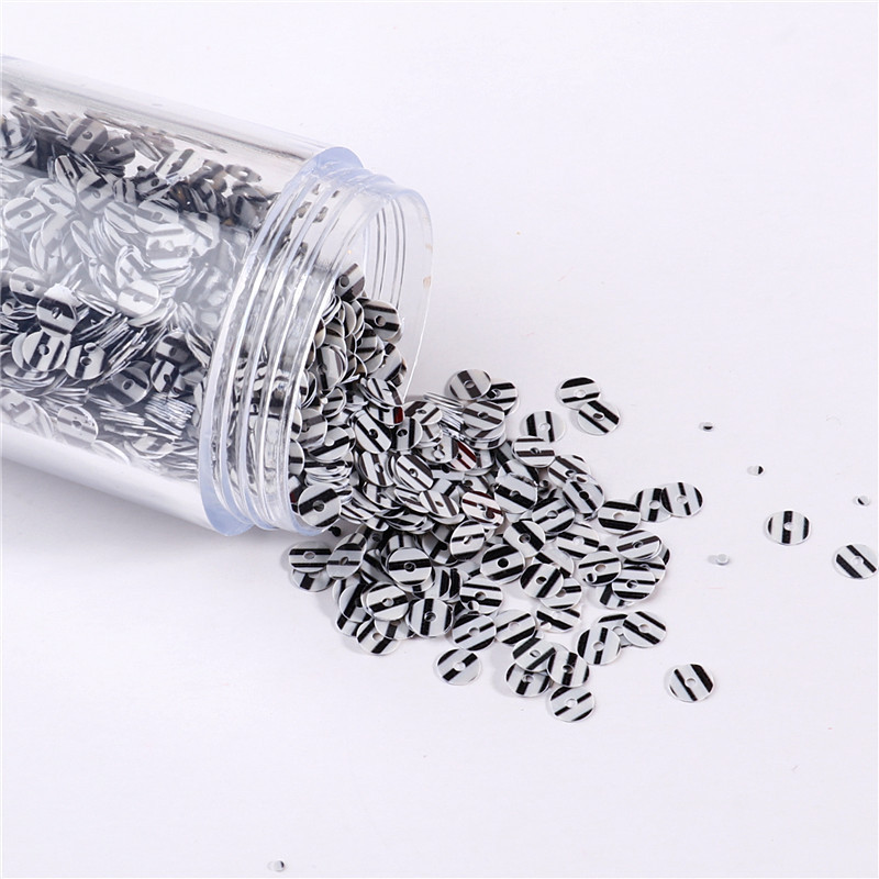 2000gab. 4mm Zebras svītras vaļīgas Sequins Roku darbs Paillette Šūšana Amatniecība Apģērbs Kleita Plāksteri Materiāls Nail Art Skaistums