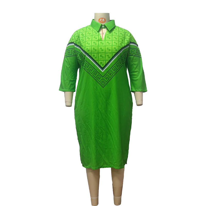 Rudens apdruka Sieviešu ballīšu kleita lielizmēra, gracioza, atlaižama kakla ikdienišķa kreklkleitas Seksīgas, sadalītas biroja sieviešu kleitas vairumtirdzniecība