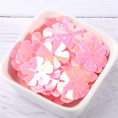 96 gab. Matēti rozā 20 mm Piecas ziedlapiņas, sequins, 3D krūzes, kastītes, šūšanas, izrotājumi.