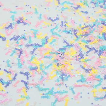 20g/παρτίδα Πολύχρωμες πούλιες PVC Confetti Glitter σε σχήμα κλειδιού για χειροτεχνίες Διακόσμηση νυχιών Πιλέτες Παγιέτες DIY Αξεσουάρ ραπτικής