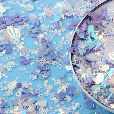 20 g Zelta ziedu gliemežvāku zvaigžņotu vizuļu maisījums amatniecībai mirdzoši, vaļīgi vizuļi Pailletes DIY manikīrs nagu mākslas dekorēšanas konfeti