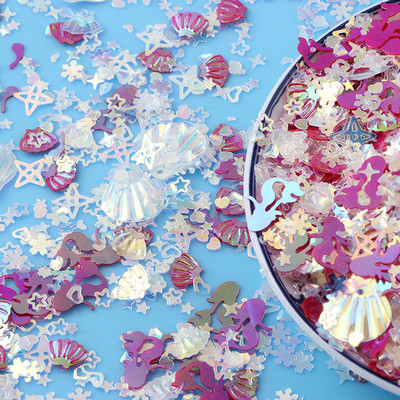 20 g Zelta ziedu gliemežvāku zvaigžņotu vizuļu maisījums amatniecībai mirdzoši, vaļīgi vizuļi Pailletes DIY manikīrs nagu mākslas dekorēšanas konfeti