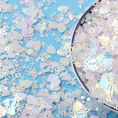 20 g Zelta ziedu gliemežvāku zvaigžņotu vizuļu maisījums amatniecībai mirdzoši, vaļīgi vizuļi Pailletes DIY manikīrs nagu mākslas dekorēšanas konfeti