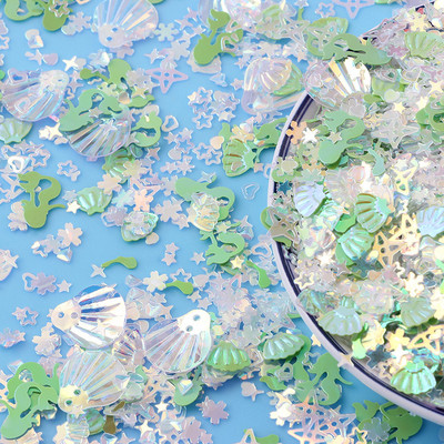 20 g Zelta ziedu gliemežvāku zvaigžņotu vizuļu maisījums amatniecībai mirdzoši, vaļīgi vizuļi Pailletes DIY manikīrs nagu mākslas dekorēšanas konfeti