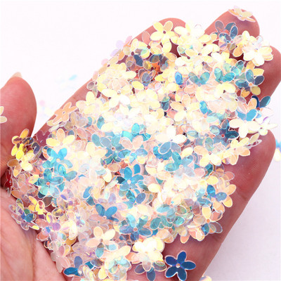 10 mm piecu pirkstu ziedu mirdzoši vizuļi, PVC kauss.