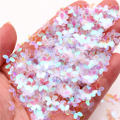 10 mm piecu pirkstu ziedu mirdzoši vizuļi, PVC kauss.