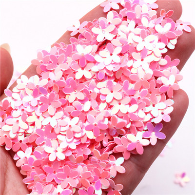 10 mm piecu pirkstu ziedu mirdzoši vizuļi, PVC kauss.