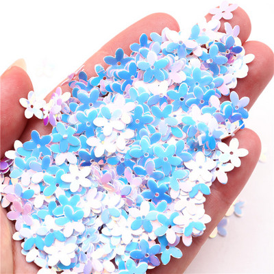 10 mm piecu pirkstu ziedu mirdzoši vizuļi, PVC kauss.