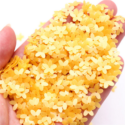 10 mm piecu pirkstu ziedu mirdzoši vizuļi, PVC kauss.