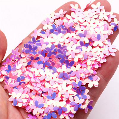 10 mm piecu pirkstu ziedu mirdzoši vizuļi, PVC kauss.