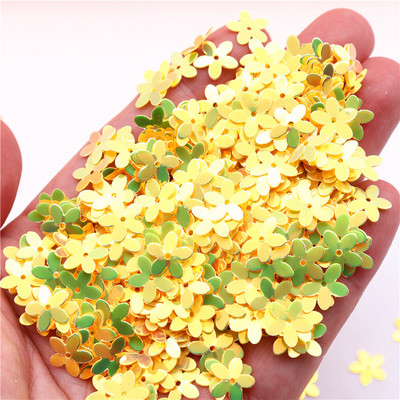 10 mm piecu pirkstu ziedu mirdzoši vizuļi, PVC kauss.