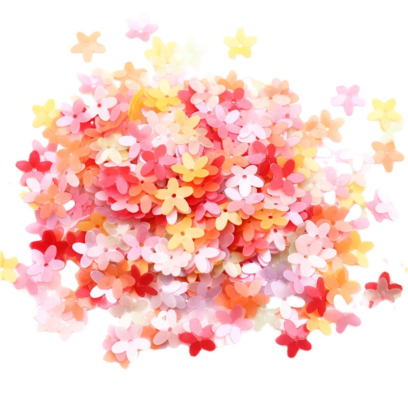 10 mm piecu pirkstu ziedu mirdzoši vizuļi, PVC kauss.