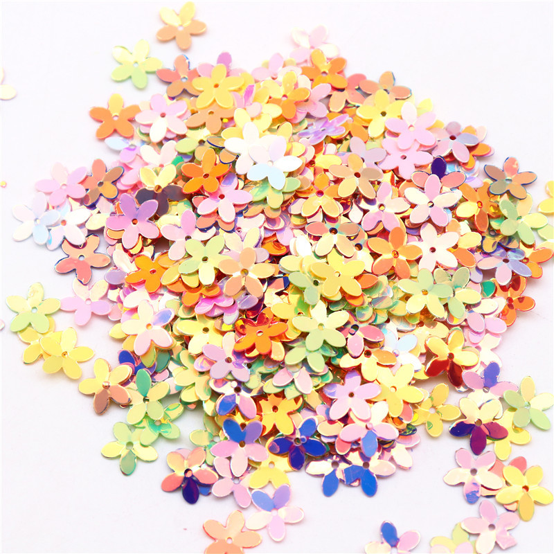 10 mm piecu pirkstu ziedu mirdzoši vizuļi, PVC kauss.