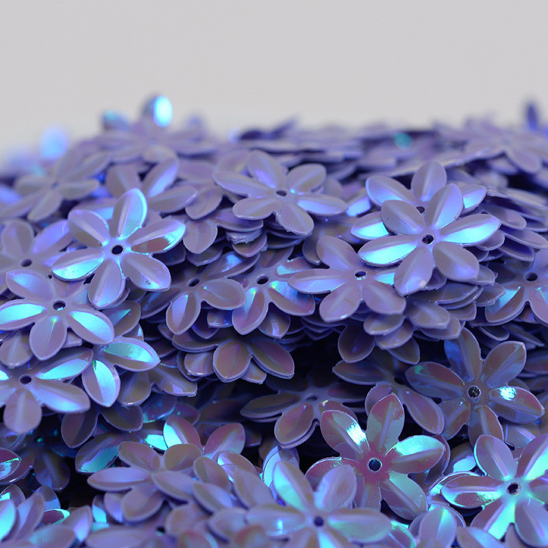 10/40g 15mm plakana zieda forma PVC vaļīgi vizuļi mirdzoši paletes nagu mākslas manikīram/šūšanai/kāzu dekorēšanai konfeti