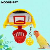 Putnu rotaļlieta Praktiska nejauša krāsa Smieklīga papagailīša zvaniņa basketbola stīpa košļājamā rotaļlieta papagaiļiem Papagaiļu apmācības rotaļlieta Papagaiļa rotaļlieta