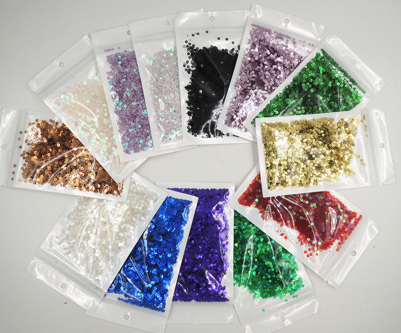 10 g/iepakojumā 3 mm plakani, apaļi, vaļīgi fliteri Amatniecības PVC matēti un krēmkrāsas vizuļi, DIY Lentejuelas šūšanas kāzu kleitu aksesuāri