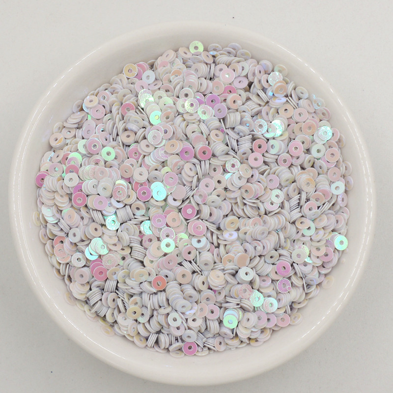 10 g/iepakojumā 3 mm plakani, apaļi, vaļīgi fliteri Amatniecības PVC matēti un krēmkrāsas vizuļi, DIY Lentejuelas šūšanas kāzu kleitu aksesuāri