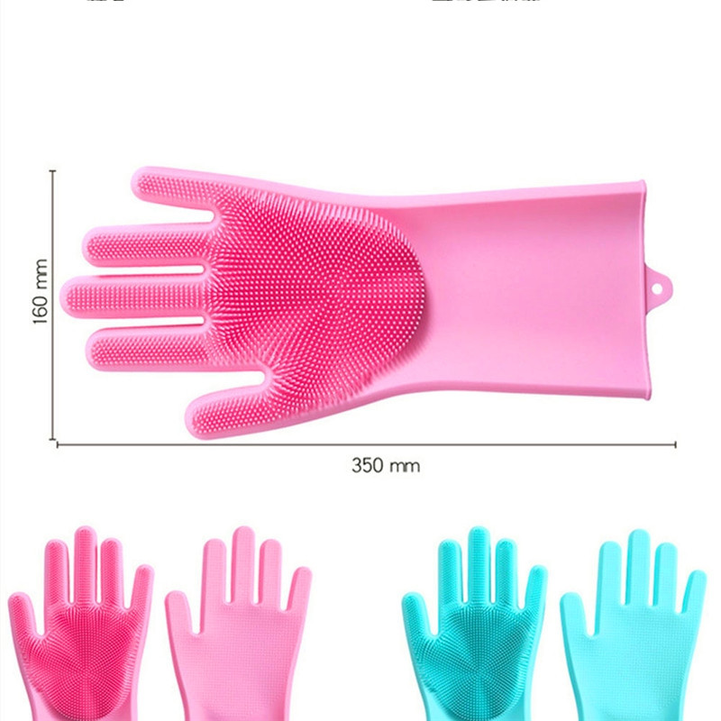 1gb daudzfunkcionāli gumijas cimdi tīrīšana mājsaimniecības burvju virtuves cimdi gatavošanas skrubis roku mazgāšana mājas trauki skruberis izturīgs