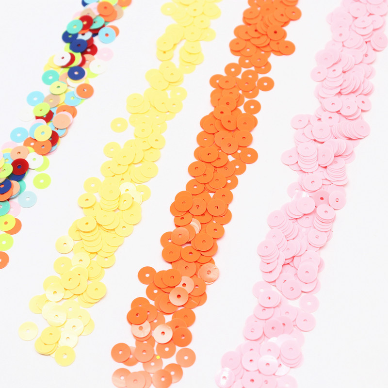 Paillettes, plakanas, apaļas, cietas sequins, 6 mm, PVC šķēles, vizuļi, kas paredzēti DIY kāzu amatniecībai, apģērba šūšanas piederumi Lentejuelas 10 g