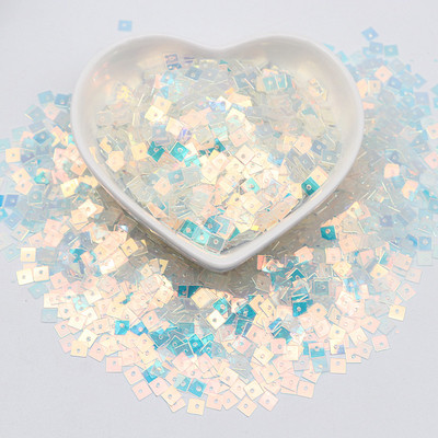 Crystal Caurspīdīgi Sequins 3mm 4mm 6mm Cup Plakani apaļi PVC vaļīgi fliteri DIY Craft Sieviešu apģērbu aksesuāri 10g