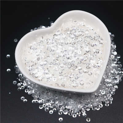 Crystal Caurspīdīgi Sequins 3mm 4mm 6mm Cup Plakani apaļi PVC vaļīgi fliteri DIY Craft Sieviešu apģērbu aksesuāri 10g