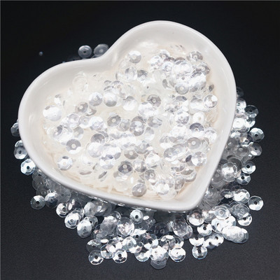 Crystal Caurspīdīgi Sequins 3mm 4mm 6mm Cup Plakani apaļi PVC vaļīgi fliteri DIY Craft Sieviešu apģērbu aksesuāri 10g
