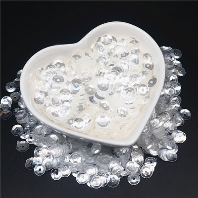 Crystal Caurspīdīgi Sequins 3mm 4mm 6mm Cup Plakani apaļi PVC vaļīgi fliteri DIY Craft Sieviešu apģērbu aksesuāri 10g