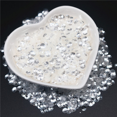 Crystal Caurspīdīgi Sequins 3mm 4mm 6mm Cup Plakani apaļi PVC vaļīgi fliteri DIY Craft Sieviešu apģērbu aksesuāri 10g