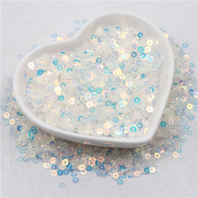 Crystal Caurspīdīgi Sequins 3mm 4mm 6mm Cup Plakani apaļi PVC vaļīgi fliteri DIY Craft Sieviešu apģērbu aksesuāri 10g
