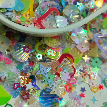 10/20g Χρώμα Μικτό Μικτό Χύμα παγιέτες Μικρά κοχύλια Cross Star Heart Πεντάφυλλο Flower Mermaid Crafts Στολίδια DIY Αξεσουάρ 2-10mm