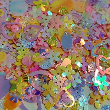 10/20g Χρώμα Μικτό Μικτό Χύμα παγιέτες Μικρά κοχύλια Cross Star Heart Πεντάφυλλο Flower Mermaid Crafts Στολίδια DIY Αξεσουάρ 2-10mm