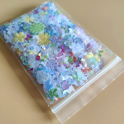 10/20g Krāsa, jaukta, lielapjoma fliteriem, mazi gliemežvāki Krusta zvaigzne Sirds Piecu lapu ziedu nāriņa Amatniecība Rotājumi DIY Aksesuāri 2-10mm