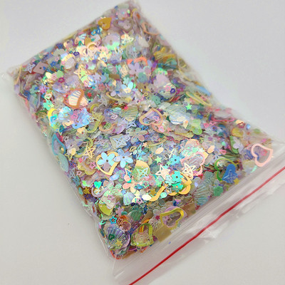 10/20g Krāsa, jaukta, lielapjoma fliteriem, mazi gliemežvāki Krusta zvaigzne Sirds Piecu lapu ziedu nāriņa Amatniecība Rotājumi DIY Aksesuāri 2-10mm