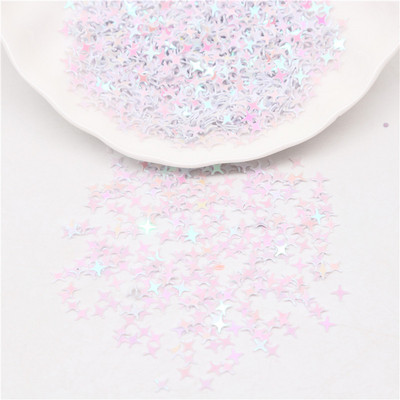 Zvaigžņu vizuļi nagiem 4 mm krustveida zvaigžņotās formas brīvi vizuļi nagiem. Sieviešu manikīrs Glitter Paillette kāzu dekorācijas konfeti