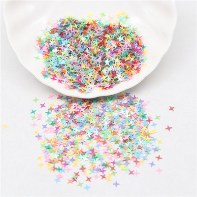 Zvaigžņu vizuļi nagiem 4 mm krustveida zvaigžņotās formas brīvi vizuļi nagiem. Sieviešu manikīrs Glitter Paillette kāzu dekorācijas konfeti