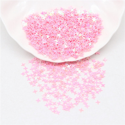 Zvaigžņu vizuļi nagiem 4 mm krustveida zvaigžņotās formas brīvi vizuļi nagiem. Sieviešu manikīrs Glitter Paillette kāzu dekorācijas konfeti