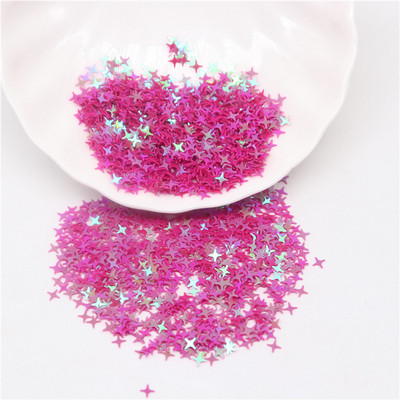 Zvaigžņu vizuļi nagiem 4 mm krustveida zvaigžņotās formas brīvi vizuļi nagiem. Sieviešu manikīrs Glitter Paillette kāzu dekorācijas konfeti