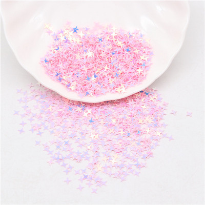Zvaigžņu vizuļi nagiem 4 mm krustveida zvaigžņotās formas brīvi vizuļi nagiem. Sieviešu manikīrs Glitter Paillette kāzu dekorācijas konfeti