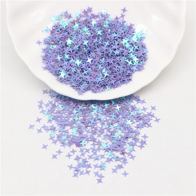 Zvaigžņu vizuļi nagiem 4 mm krustveida zvaigžņotās formas brīvi vizuļi nagiem. Sieviešu manikīrs Glitter Paillette kāzu dekorācijas konfeti