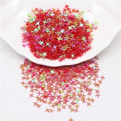 Zvaigžņu vizuļi nagiem 4 mm krustveida zvaigžņotās formas brīvi vizuļi nagiem. Sieviešu manikīrs Glitter Paillette kāzu dekorācijas konfeti