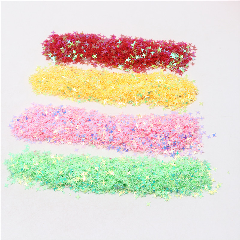 Zvaigžņu vizuļi nagiem 4 mm krustveida zvaigžņotās formas brīvi vizuļi nagiem. Sieviešu manikīrs Glitter Paillette kāzu dekorācijas konfeti